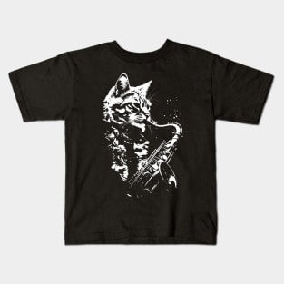 Sax Cat Kids T-Shirt